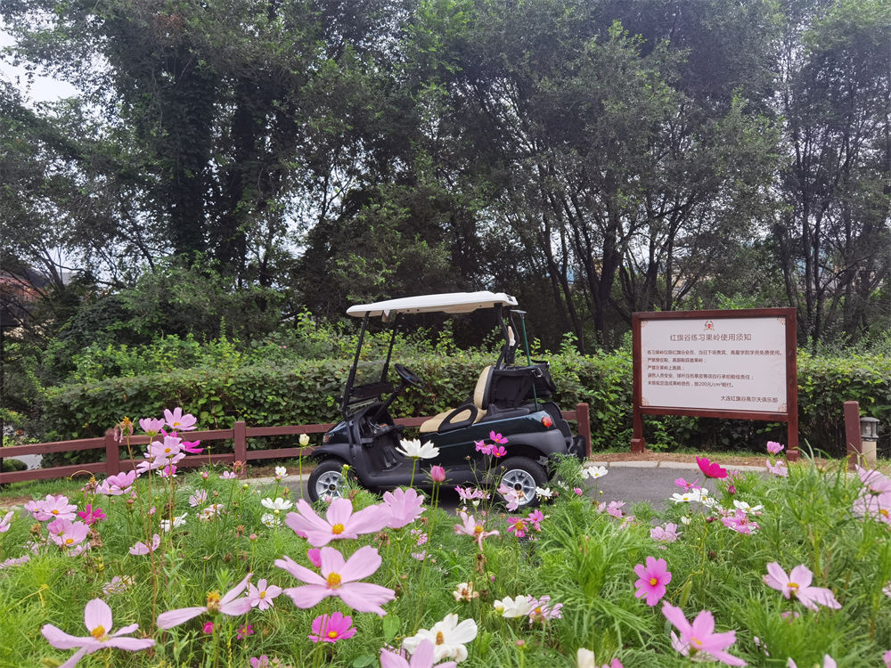 大連紅旗谷高爾夫球場(chǎng)，電動(dòng)高爾夫球車