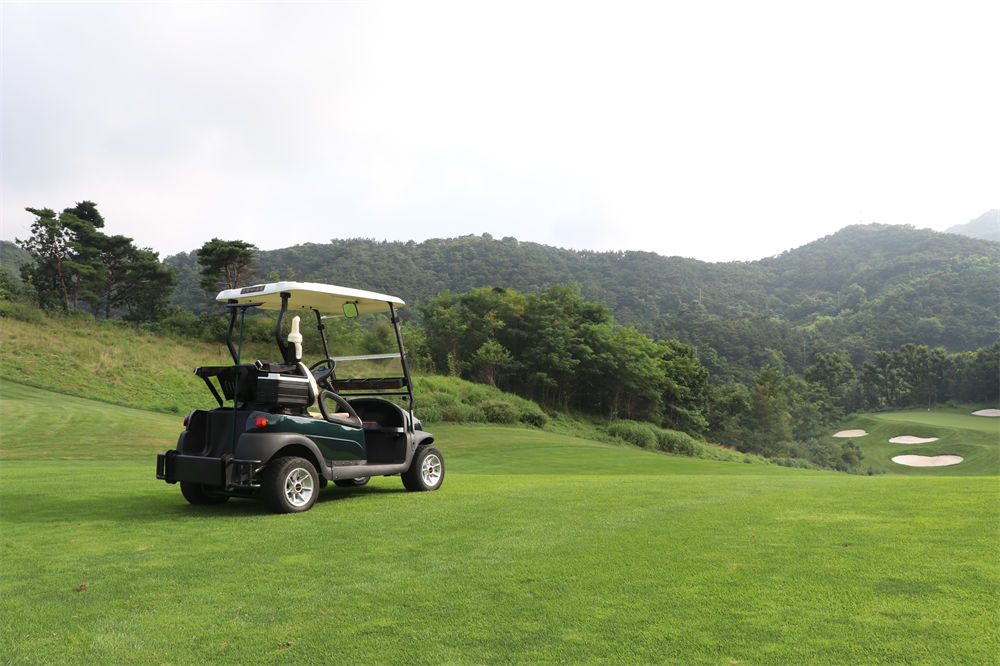 大連紅旗谷高爾夫球場(chǎng)，電動(dòng)高爾夫球車